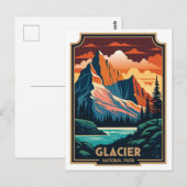 Nationaal park Retro Glacier Briefkaart (Voorkant / Achterkant)