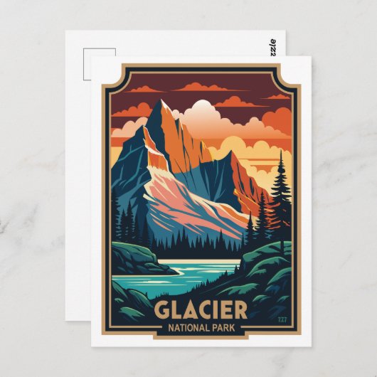 Nationaal park Retro Glacier Briefkaart (Voorkant / Achterkant)