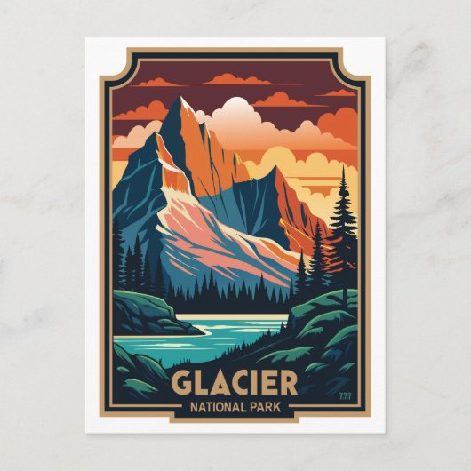 Nationaal park Retro Glacier Briefkaart (Voorkant)