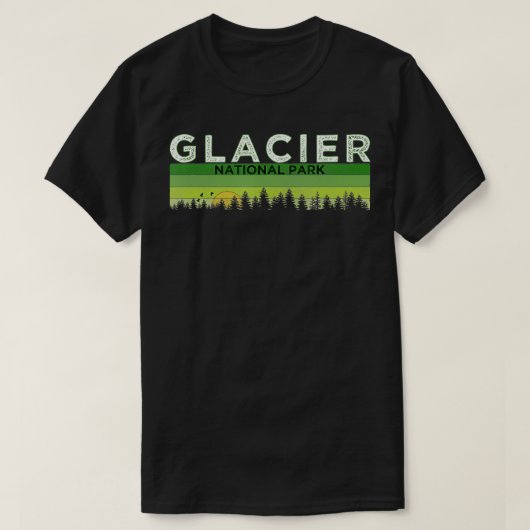 Nationaal park Retro Glacier T-shirt (Design voorkant)
