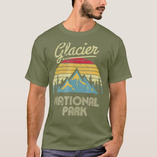  nationaal park Retro Glacier T-shirt (Voorkant)