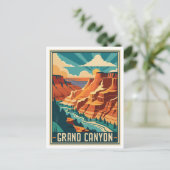Nationaal park Retro Grand Canyon Briefkaart (Staand voorkant)