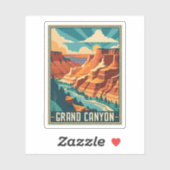 Nationaal park Retro Grand Canyon Sticker (Vel)