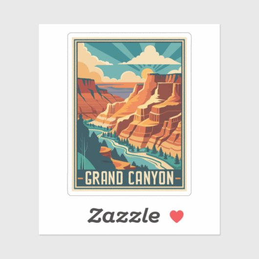 Nationaal park Retro Grand Canyon Sticker (Vel)