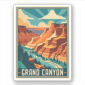 Nationaal park Retro Grand Canyon Sticker (Voorkant)