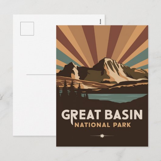 Nationaal park Retro Great Basin Feestdagenkaart (Voorkant / Achterkant)