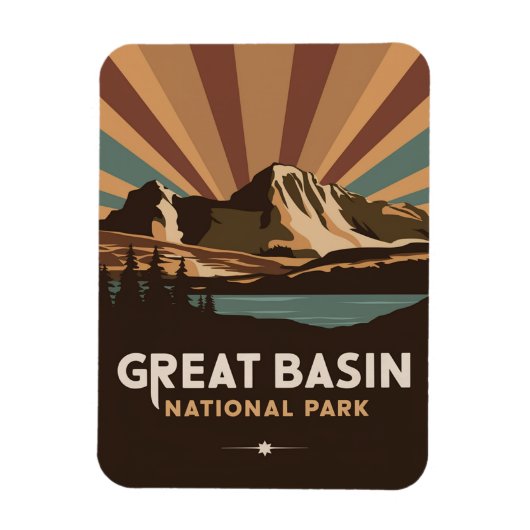 Nationaal park Retro Great Basin Magneet (Verticaal)