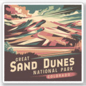 Nationaal park Retro Great Sand Dunes Sticker (Voorkant)