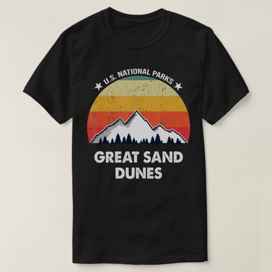 Nationaal park Retro Great Sand Dunes T-shirt (Design voorkant)