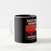 Nationaal park  Retro Great Smoky Mountains Tweekleurige Koffiemok (Voorkant links)