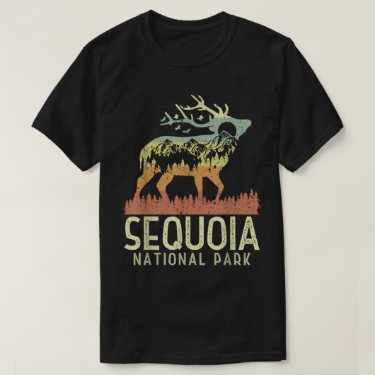 Nationaal park Retro Mountain Elk G T-shirt (Design voorkant)