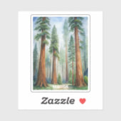 Nationaal park Retro Sequoia Sticker (Vel)