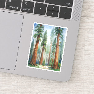 Nationaal park Retro Sequoia Sticker