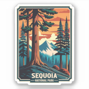 Nationaal park Retro Sequoia Sticker