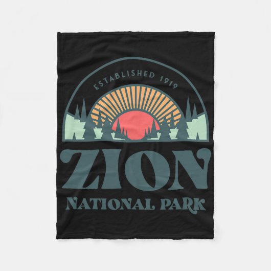 Nationaal park Retro Style Utah Zion Fleece Deken (Voorkant)