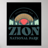 Nationaal park Retro Style Utah Zion Poster (Voorkant)