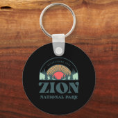 Nationaal park Retro Style Utah Zion Sleutelhanger (Voorkant)