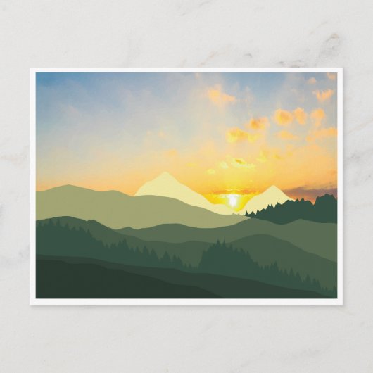 Nationaal park Retro sunset Great Smoky Mountains Briefkaart (Voorkant)