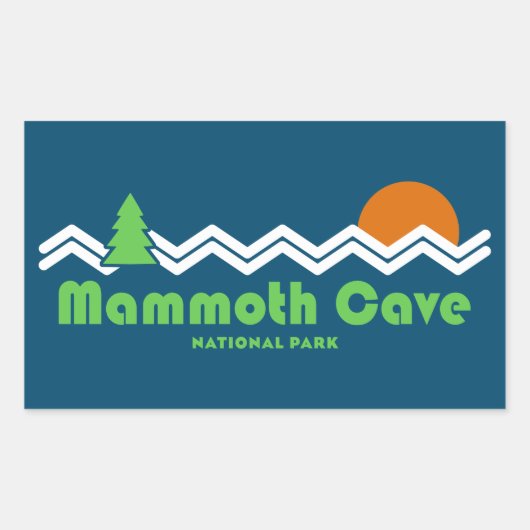 Nationaal Park Retro van de mammoth Cave Rechthoekige Sticker (Voorkant)