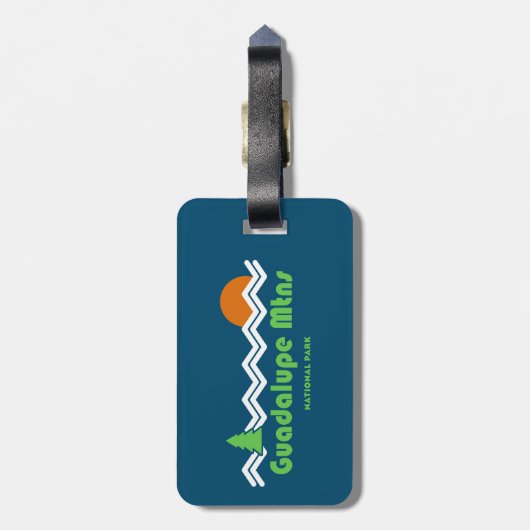 Nationaal Park Retro van het Guadalupe-gebergte Bagagelabel (Achterkant verticaal)