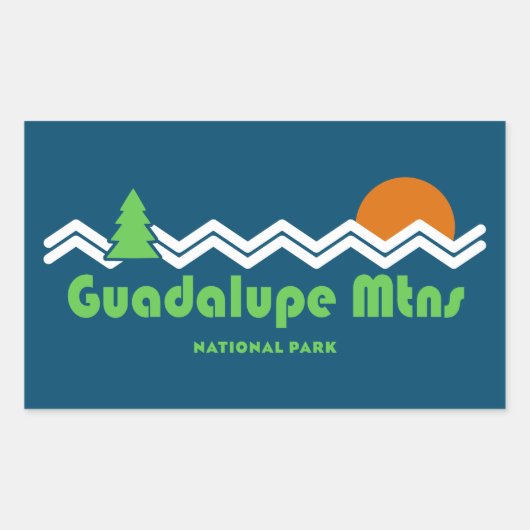 Nationaal Park Retro van het Guadalupe-gebergte Rechthoekige Sticker (Voorkant)