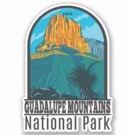 Nationaal Park Retro van het Guadalupe-gebergte Sticker
