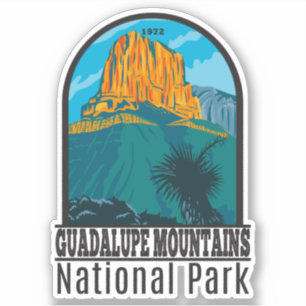 Nationaal Park Retro van het Guadalupe-gebergte Sticker