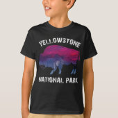  nationaal park Retro Yellowstone Bison T-shirt (Voorkant)