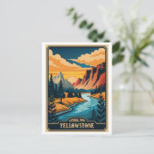 Nationaal park Retro Yellowstone Briefkaart (Staand voorkant)
