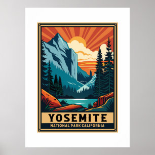Nationaal park Retro Yosemite Poster