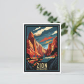Nationaal park Retro Zion Briefkaart (Staand voorkant)