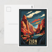 Nationaal park Retro Zion Briefkaart (Voorkant / Achterkant)