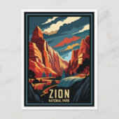 Nationaal park Retro Zion Briefkaart (Voorkant)
