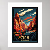 Nationaal park Retro Zion Poster (Voorkant)