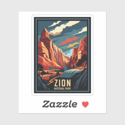 Nationaal park Retro Zion Sticker