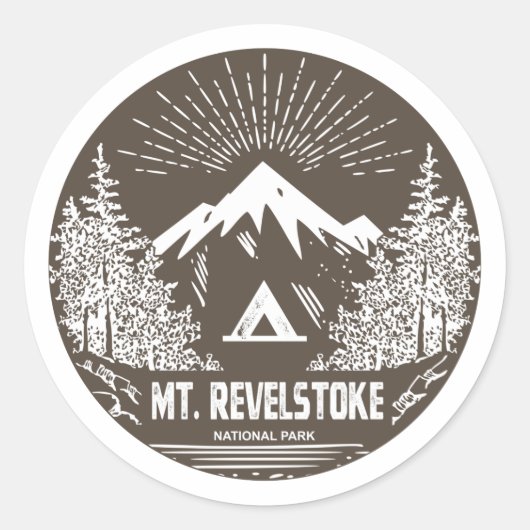 Nationaal park Revelstoke Ronde Sticker (Voorkant)