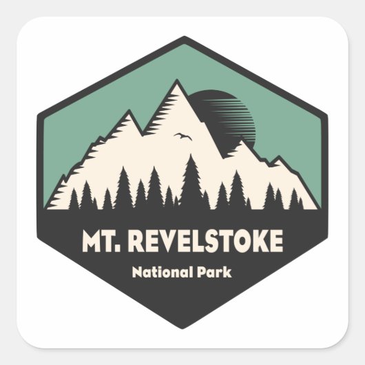 Nationaal park Revelstoke Vierkante Sticker (Voorkant)