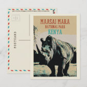 Nationaal park Rhinoceros, Kenia, Maasai Mara Briefkaart (Voorkant / Achterkant)