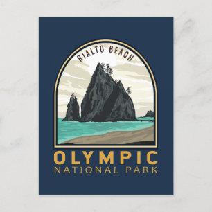 Nationaal park Rialto Beach  Emblem Briefkaart