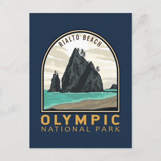 Nationaal park Rialto Beach  Emblem Briefkaart (Voorkant)
