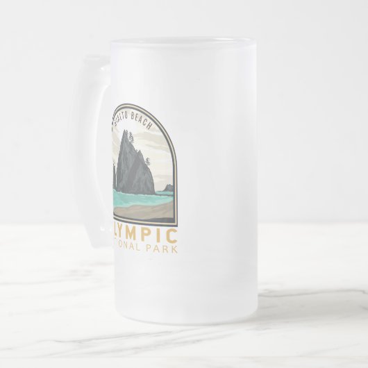Nationaal park Rialto Beach  Emblem Matglas Bierpul (Voorkant links)