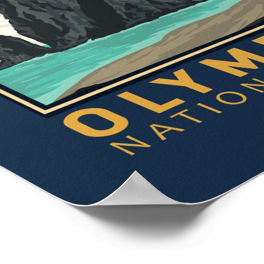 Nationaal park Rialto Beach  Emblem Poster (Hoek)