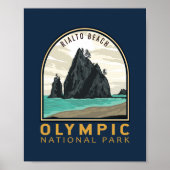 Nationaal park Rialto Beach  Emblem Poster (Voorkant)