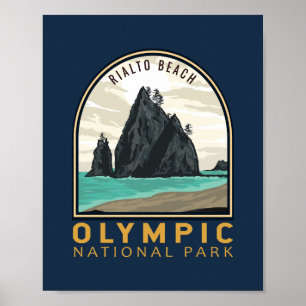 Nationaal park Rialto Beach  Emblem Poster
