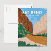 Nationaal park Rio Grande Vintage Big Bend Briefkaart (Voorkant / Achterkant)