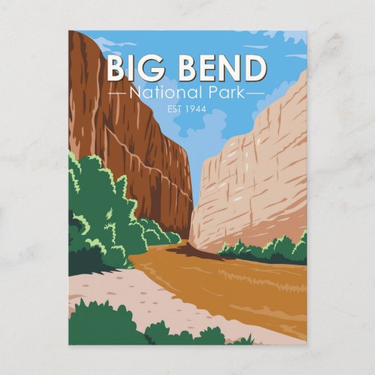 Nationaal park Rio Grande Vintage Big Bend Briefkaart (Voorkant)