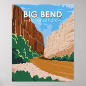 Nationaal park Rio Grande Vintage Big Bend Poster (Voorkant)