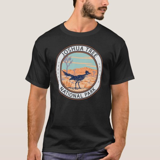 Nationaal park Roadrunner Retro Cirkel T-shirt (Voorkant)