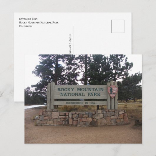 Nationaal park Rocky Mountain, CO, kenteken Briefkaart (Voorkant / Achterkant)
