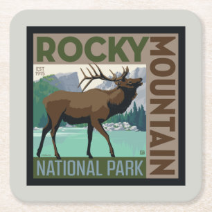 Nationaal park Rocky Mountain   Elk Kartonnen Onderzetters